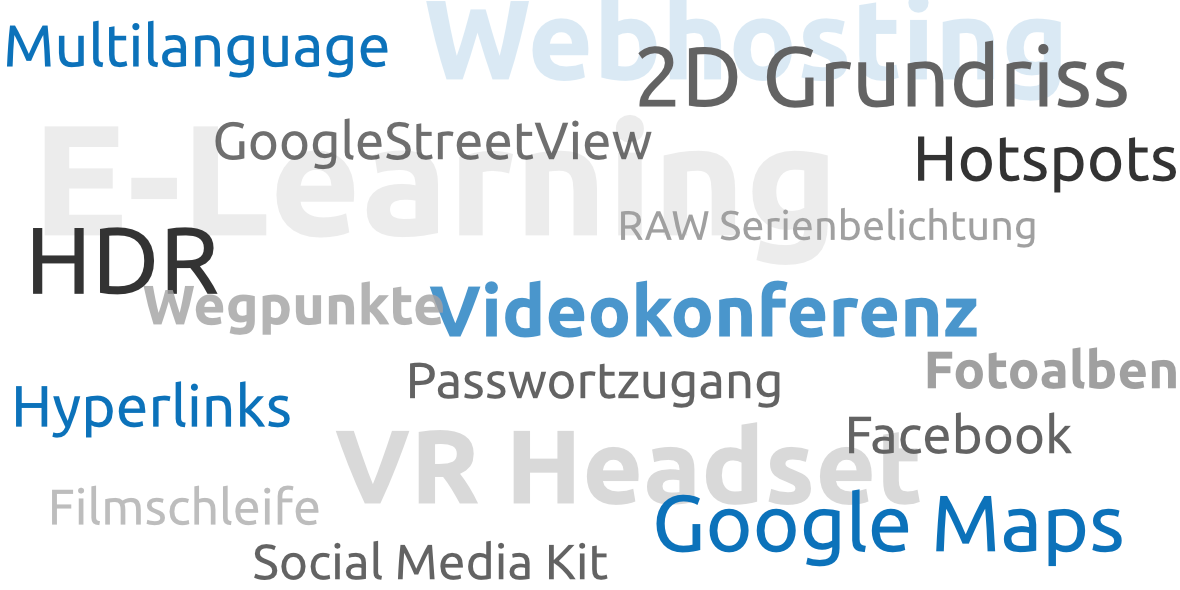 VR GoogleStreetView E-Learning Videokonferenz Webhosting SocialMediaKit